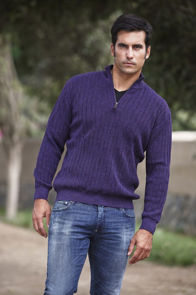 Half zip Alpaca navy blue